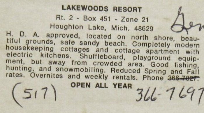 Foughts Resort (Lakewoods Resort) - Vintage Postcard